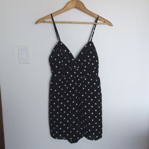 NEW Japna black & white polkadot romper size small